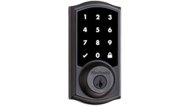 The Smart Lock numbered keypad and lock.